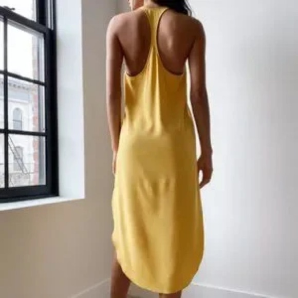 Aritzia Wilfred golden yellow Colonne midi racer back tank dress - size XS - Picture 3 of 8